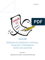 Taller - Medidas de TC, Posición y Dispersion Datos Sin Agrupar PDF