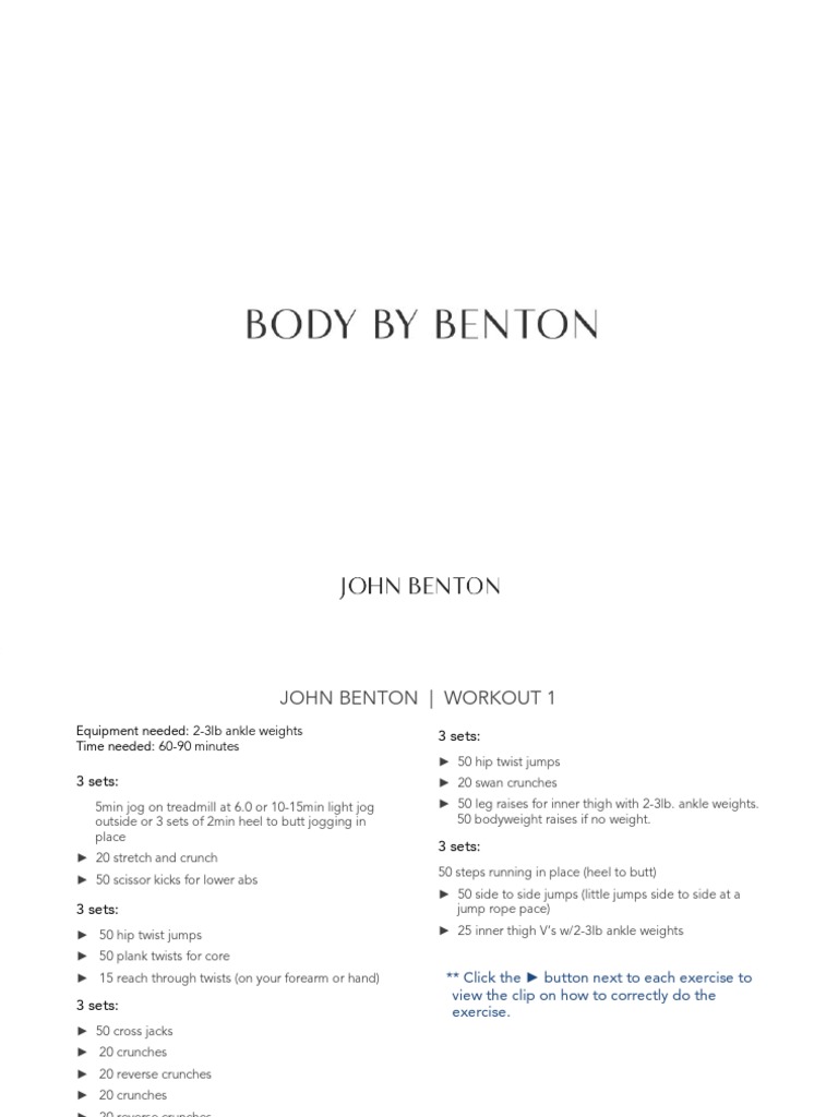John benton workout free deals