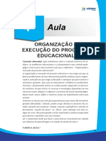 Organização e execução do processo educacional