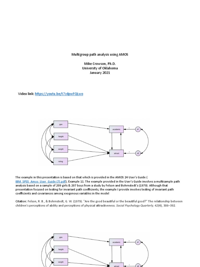 Multiple Group Path Analysis Final Jan 2021 PDF Chi Squared