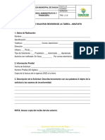 Solicitud revisión tarifa agua gratuita Dagua