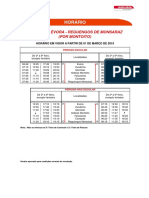 Horários da linha 8102 entre Évora e Reguengos de Monsaraz