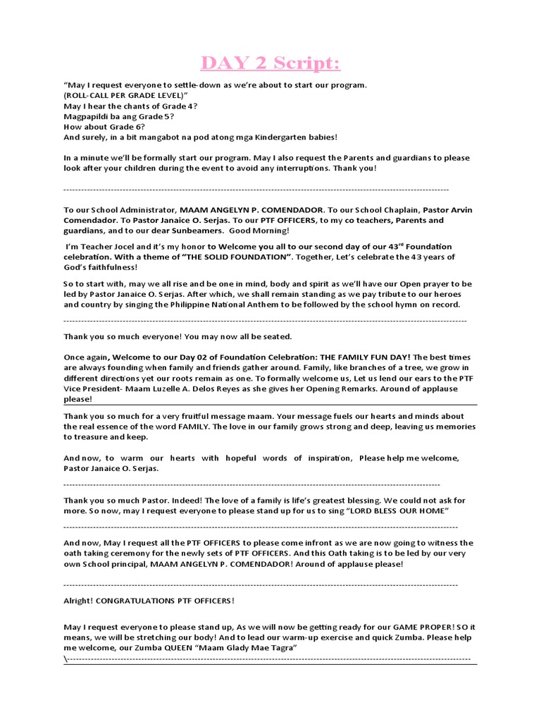 DAY 2 Script | PDF