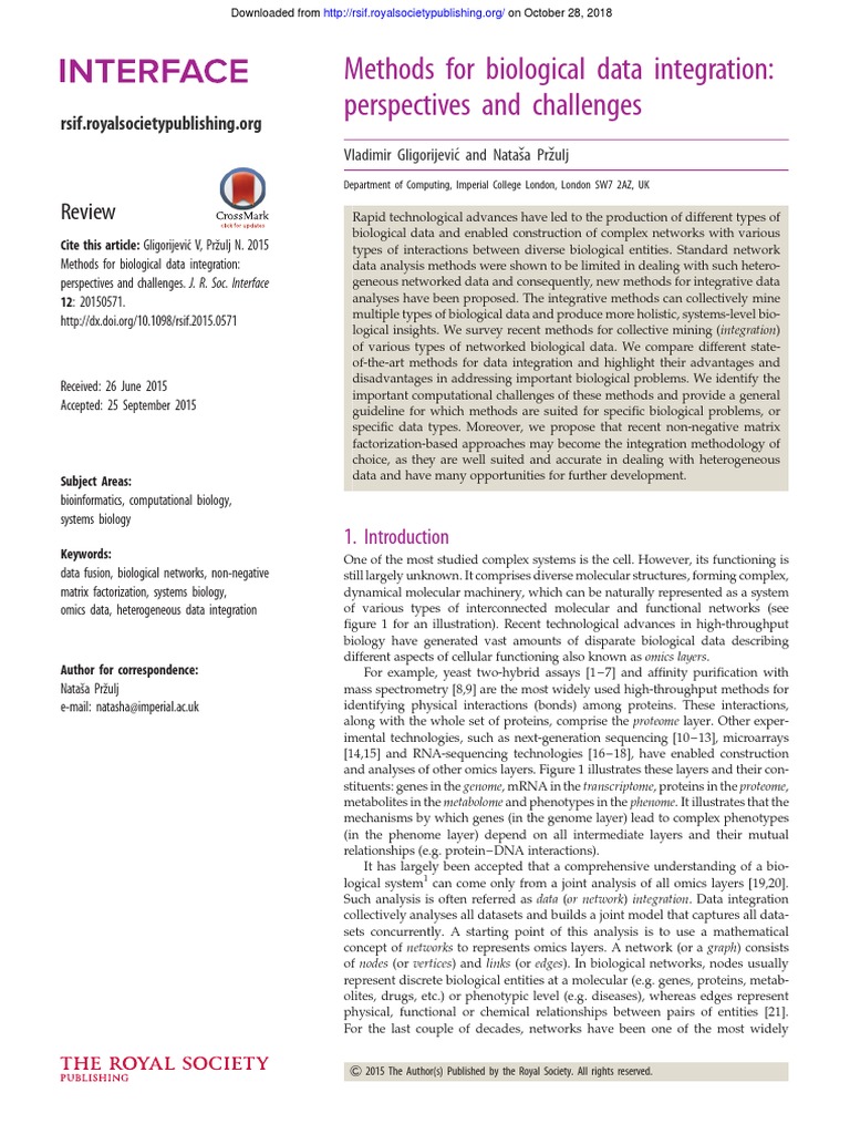 Biological Data Integration Methods | PDF | Protein–Protein Interaction ...