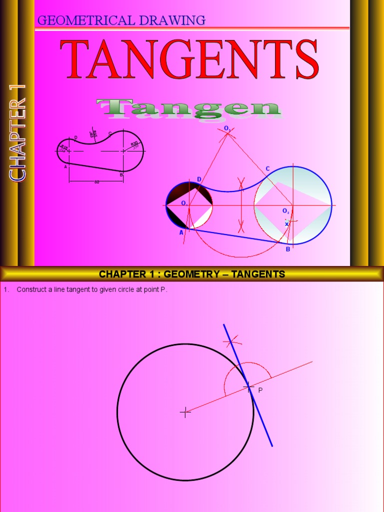 Geometry Tangents: Construction Techniques | PDF | Circle | Tangent