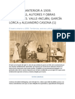 EL TEATRO ANTERIOR A 1939. TENDENCIAS, AUTORES Y OBRAS PRINCIPALES. VALLE-INCLÁN, GARCÍA LORCA y ALEJANDRO CASONA (1)