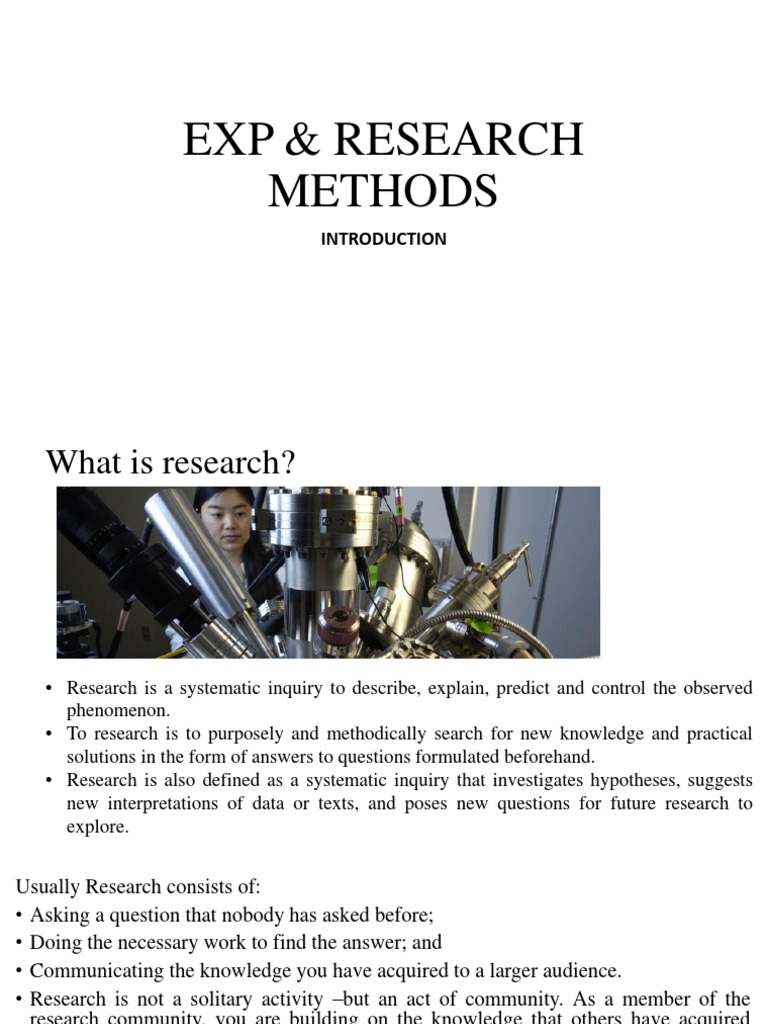 Research Methods Notes PDF Experiment Methodology