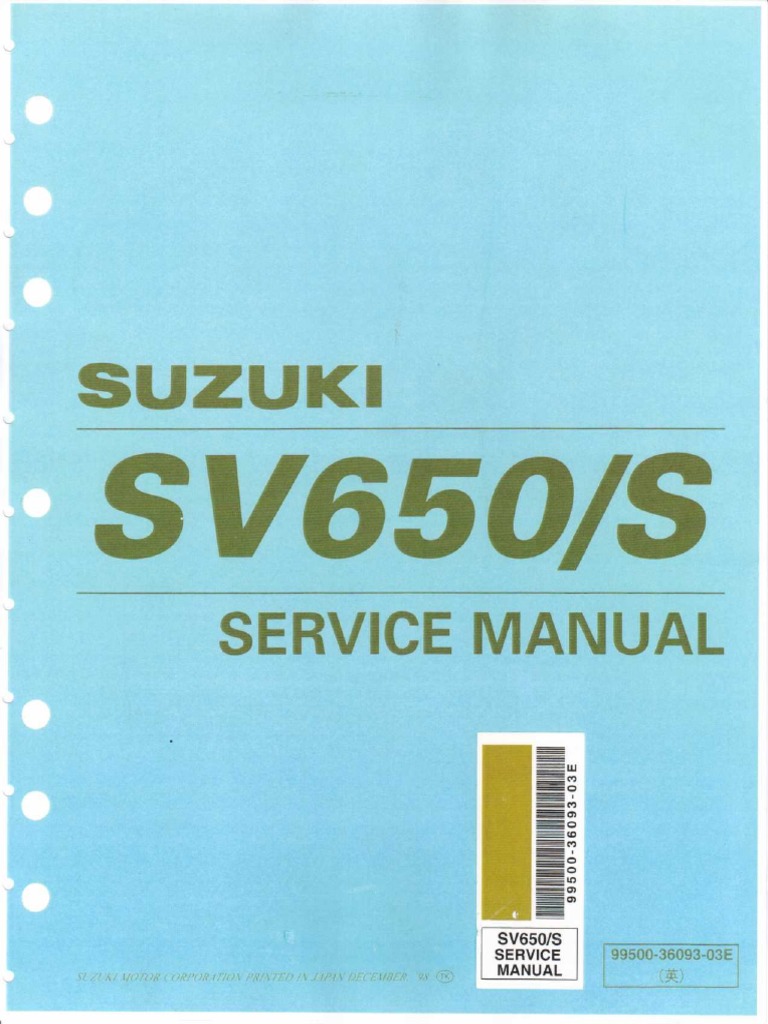 First Gen Suzuki SV650 Service Manual General Information | PDF