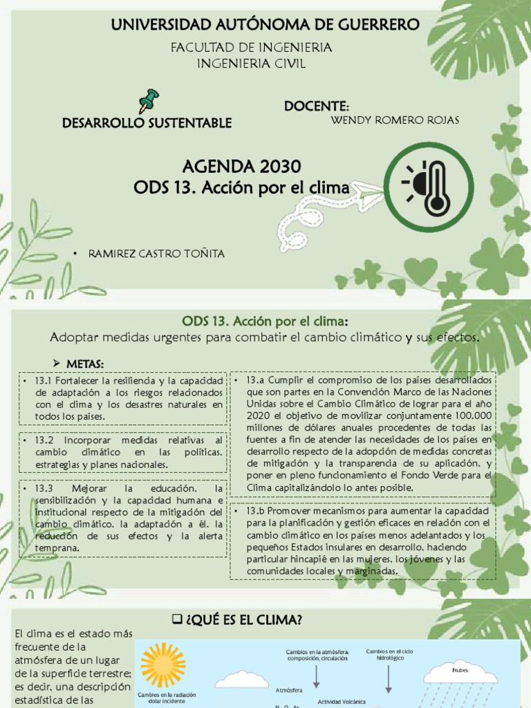 ODS 13: Acción por el Clima 2030 | PDF | Ciencias de la Tierra ...