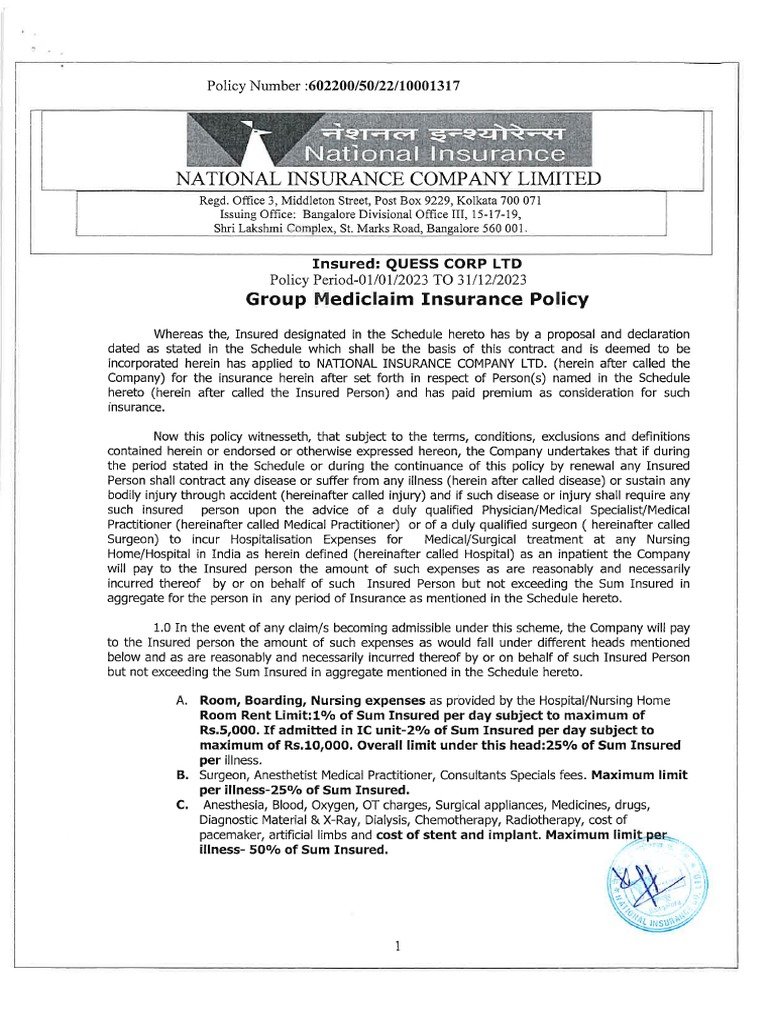 GMC - 1+3 Policy Copy Group C - 2023 | PDF