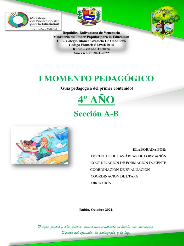 4to Ano Guia Pedagogica Contenido #1 | PDF | Elementos químicos ...