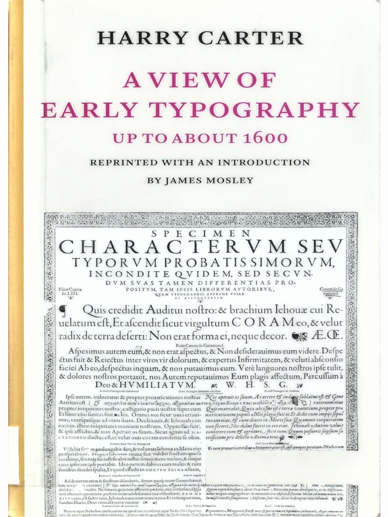 View of Early Typography Up To About 1600, A - Harry Carter PDF | PDF |  Johannes Gutenberg | Typography