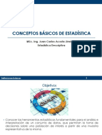 Conceptos Básicos de Estadística: Msc. Ing. Juan Carlos Acosta Jiménez