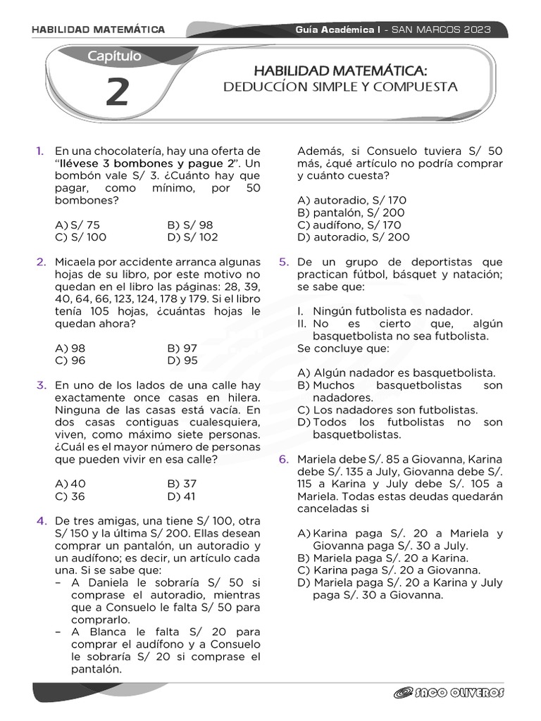 Hab Logico Anual - SM Sem04 Deducción Simple y Compuesta PDF | PDF