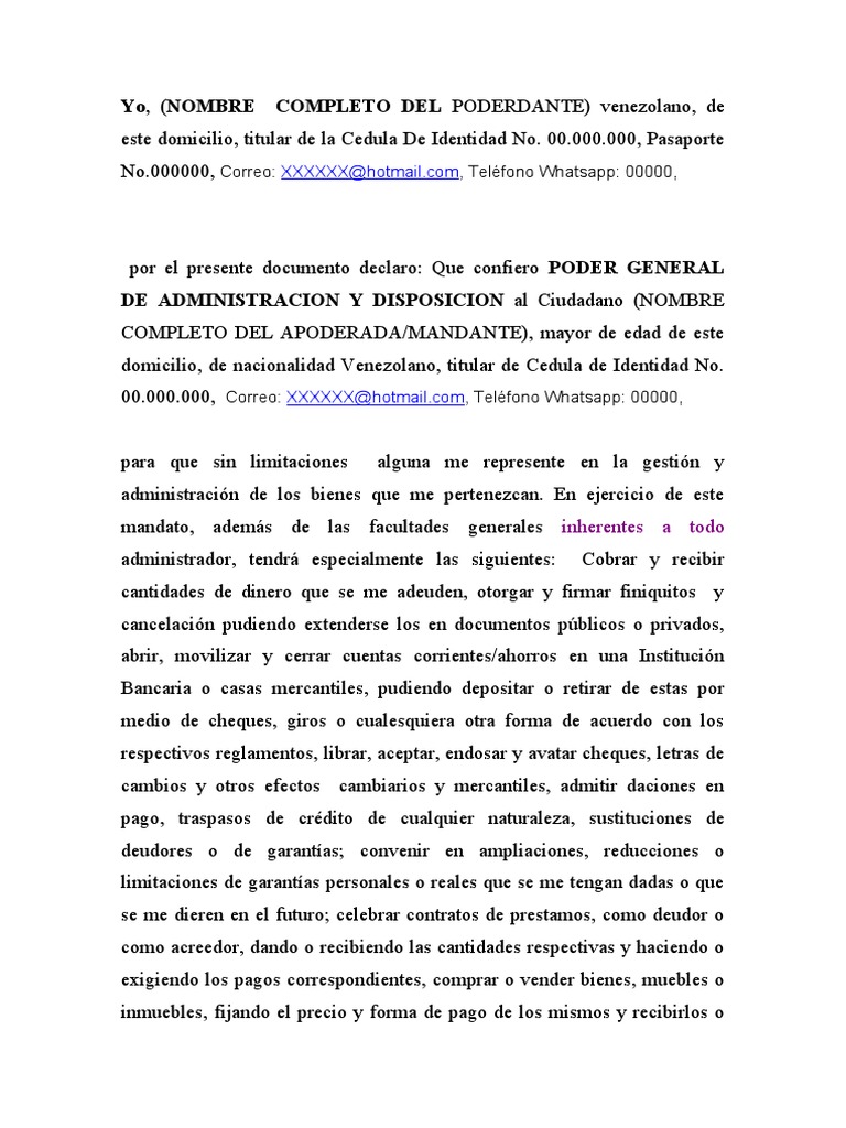 Poder Especifico para Sandy | PDF | Pagos | Justicia