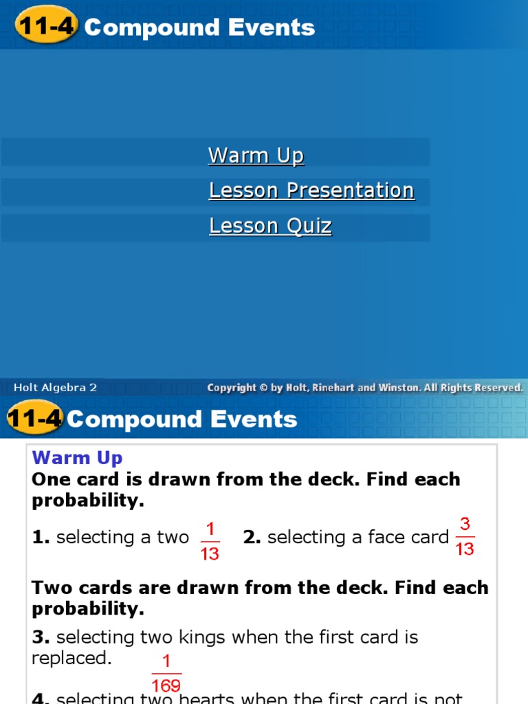 Compound Events | PDF | Finance & Money Management | Language Arts ...