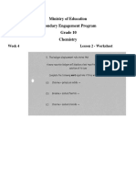 Grade 10 Chemistry Week 4 Lesson 2 Worksheet 2 and Solutions