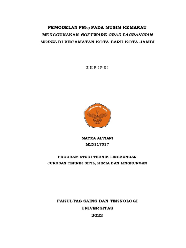 Modeling Pm2 5 Concentration During The Dry Season Using The Graz