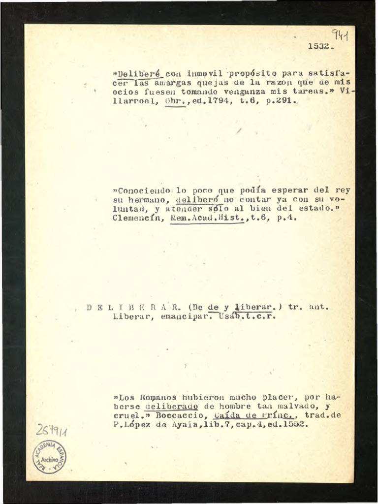 Deliberar - Tesoro de Los Diccionarios Históricos de La Lengua Española ...