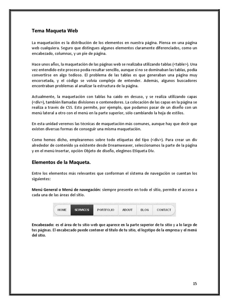 Elementos Clave en Maquetación Web | PDF | Red mundial | Internet y web