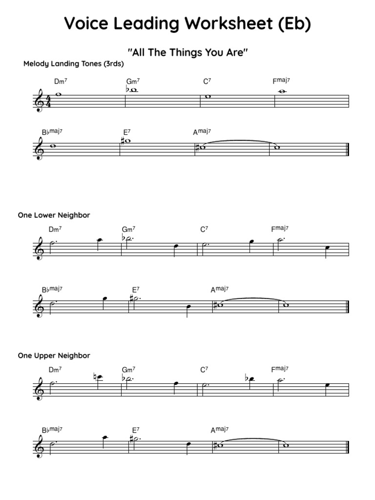 Voice Leading Worksheet - Eb | PDF