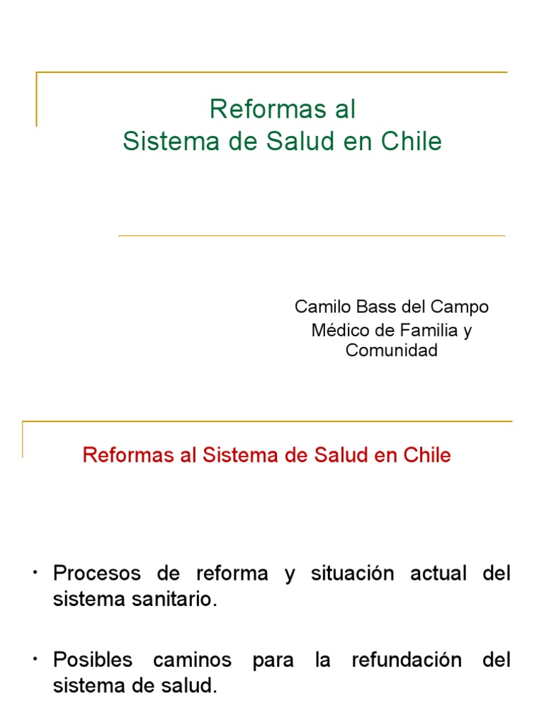 Reformas Sistema De Salud Pdf Chile Sistema De Salud