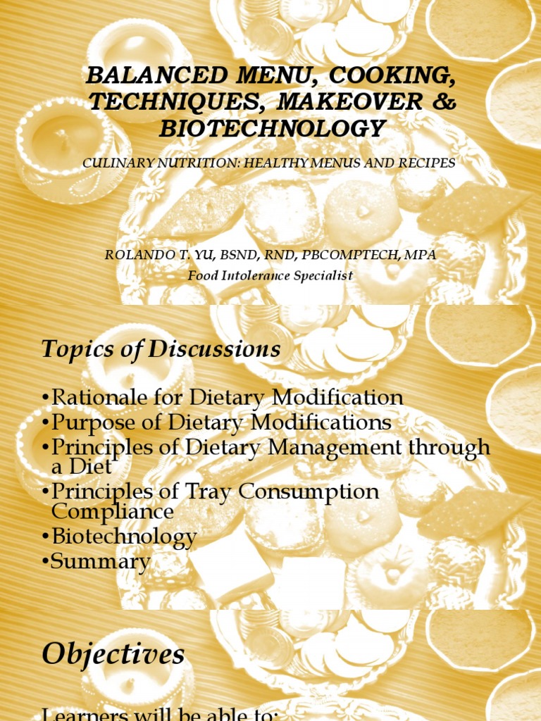 PUP Culinary Nutrition Healthy Menus and Recipes MODIFICATION OF