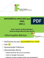 Apresentação Matemática Aplicada TADS 2023 - 1
