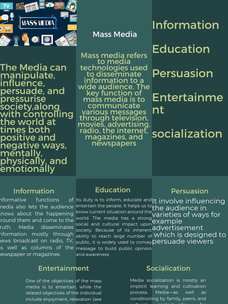 5 Functions of Mas Media | Download Free PDF | Media (Communication ...
