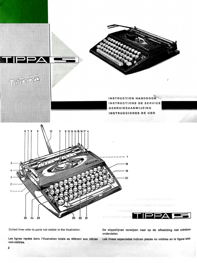 Adler Tippa S Typewriter Instructions PDF Writing Implements Writing