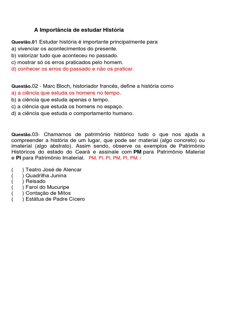 Importância de Estudar História | PDF