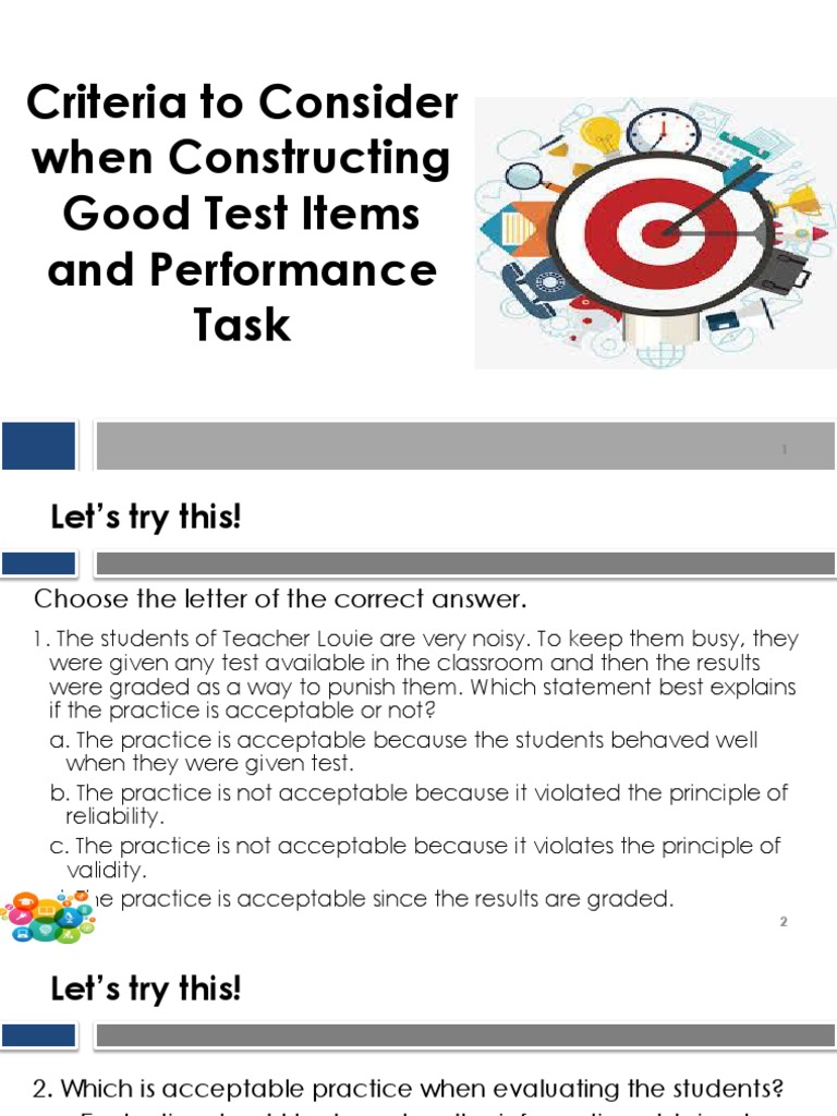 Constructing Effective Test Items | PDF | Validity (Statistics ...