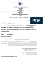 Medical Certificate