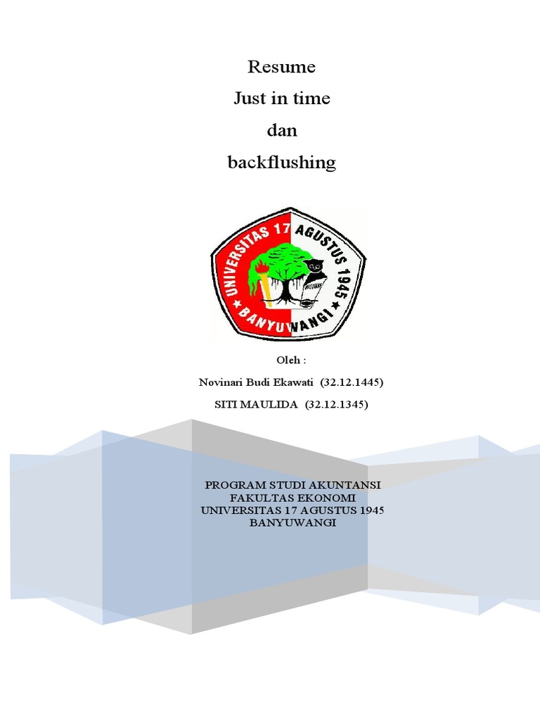 Masalah dan Solusi Just In Time dalam Akuntansi | PDF | Bisnis