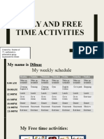Student's Weekly Schedule and Free Time Activities