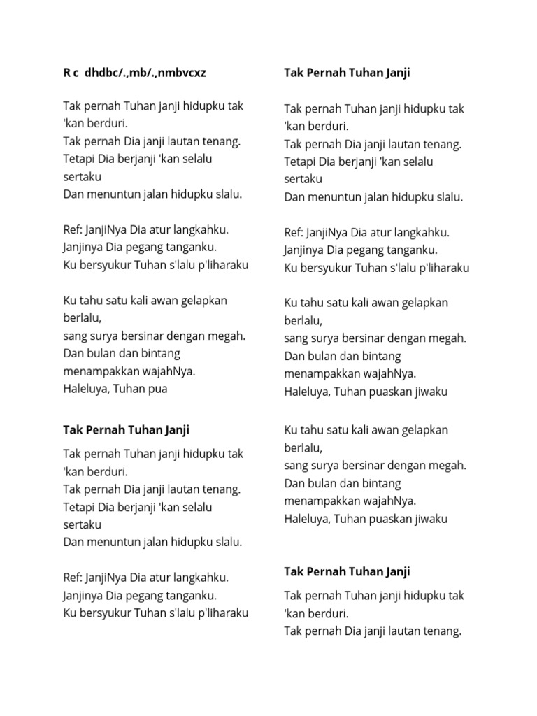 Tak Pernah Tuhan Janji | PDF