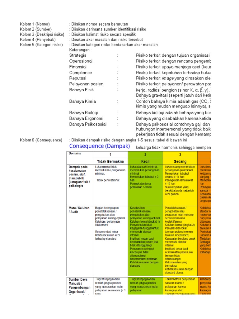 Panduan Penyusunan Risk Register | PDF