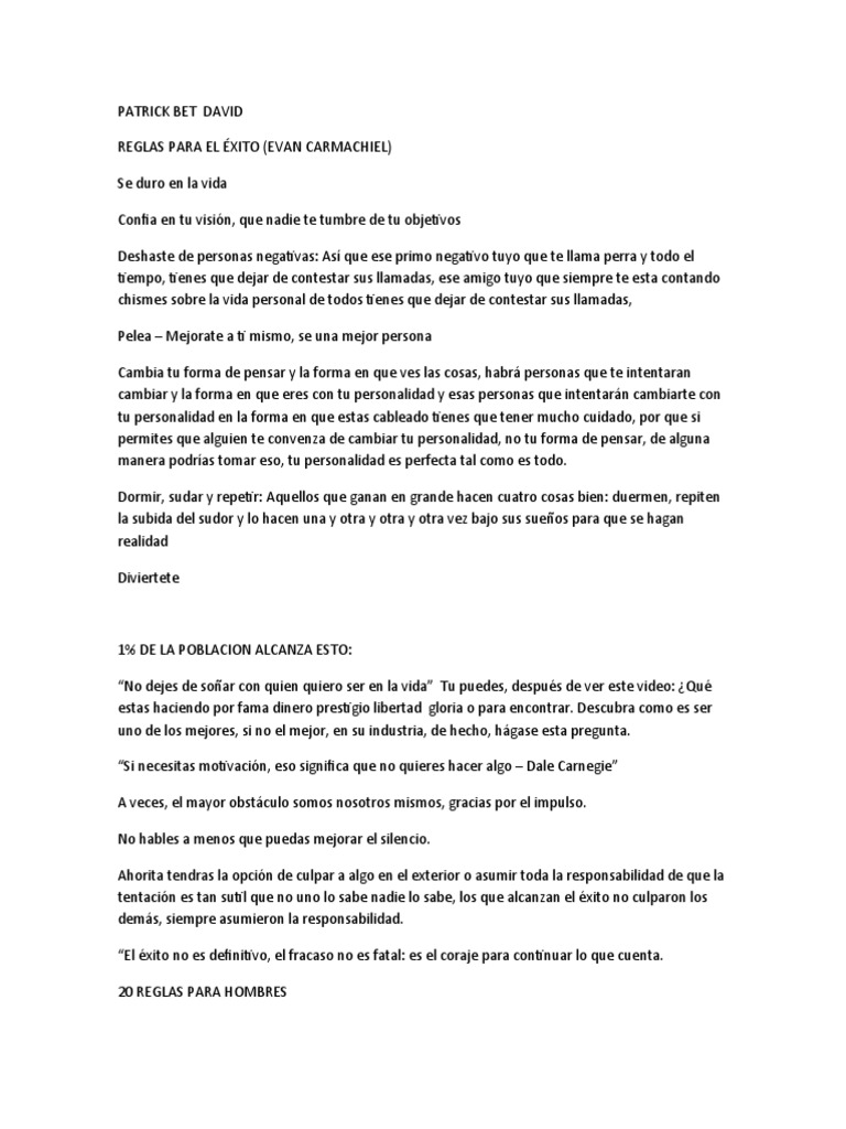 Reglas de Éxito y Vida para Hombres | PDF | Relaciones personales, crianza  y desarrollo personal, image size:768x1024