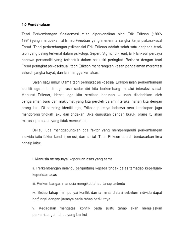 Teori Perkembangan Erik Erikson PDF