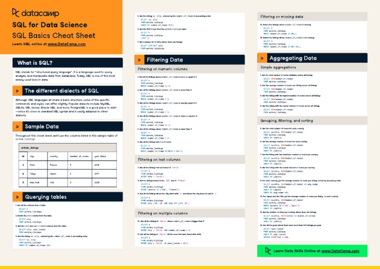 SQL Basics For Data Science | PDF | Sql | Computing