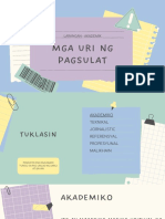 Mga Uri NG Pagsulat PDF