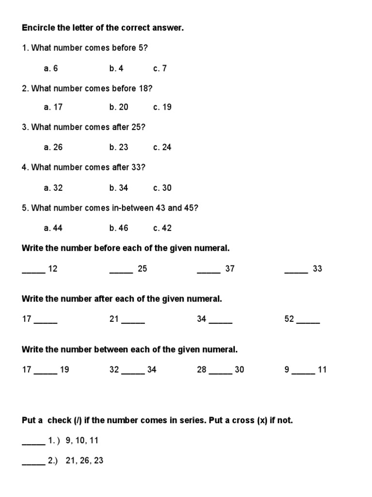 Kinder Math | PDF