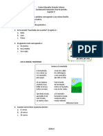 Cuestionario evaluación final Español 3° sobre familia de palabras, sujeto en oración, poema y cuento pájaros