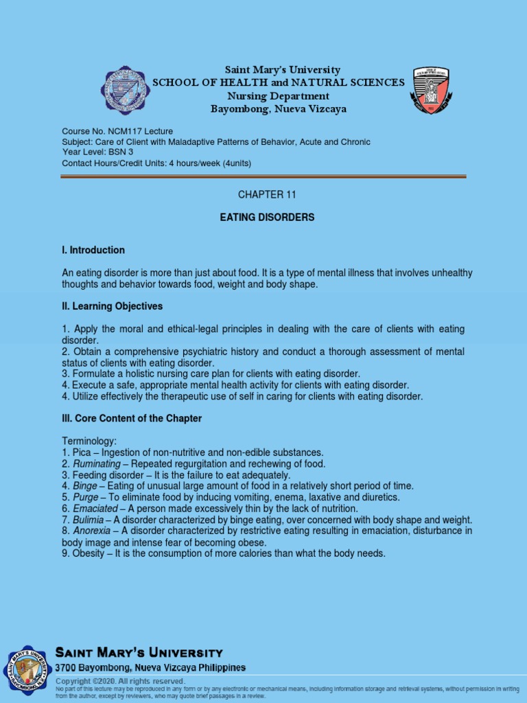 Understanding Eating Disorders in Nursing | PDF | Eating Disorder ...