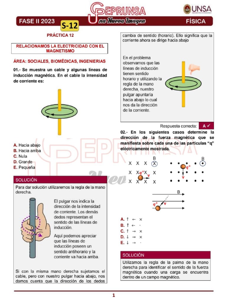 S - 12 Física Ceprunsa 2da Fase | PDF