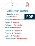 La Formation Des Mots Français Intensif II