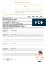 Lesson 2 Be An Ace at Reducing Waste - Session 1 Worksheet