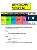 Jadual Bertugas Kumpulan Siak RAMADHAN 1444H (2023) : Isnin Selasa Rabu Khamis Jumaat Sabtu Ahad