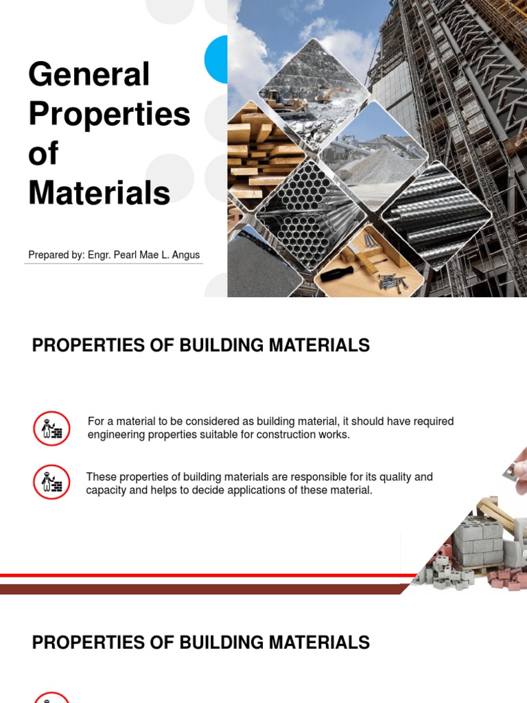Properties of Building Materials Overview | PDF | Density | Hardness