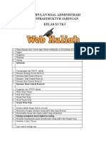 Soal Administrasi Infrastruktur Jaringan Kelas Xi TKJ